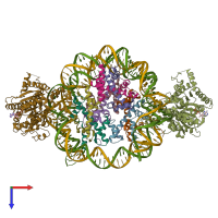 PDB entry 8wha coloured by chain, top view.