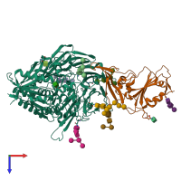 PDB entry 8wku coloured by chain, top view.