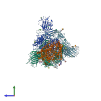 PDB entry 8wlo coloured by chain, side view.