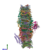 PDB entry 8wm6 coloured by chain, side view.