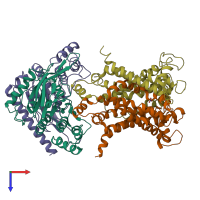 PDB entry 8wm8 coloured by chain, top view.