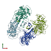 PDB entry 8wn8 coloured by chain, front view.