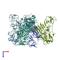 PDB entry 8wn8 coloured by chain, top view.