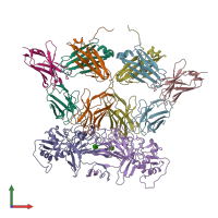 PDB entry 8wnp coloured by chain, front view.