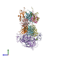 PDB entry 8wnp coloured by chain, side view.