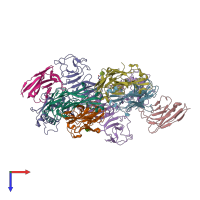 PDB entry 8wnp coloured by chain, top view.