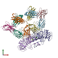 PDB entry 8wo4 coloured by chain, front view.