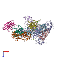 PDB entry 8wo4 coloured by chain, top view.