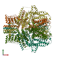 PDB entry 8wpl coloured by chain, front view.