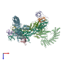 PDB entry 8wqb coloured by chain, top view.