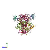 PDB entry 8wqc coloured by chain, side view.