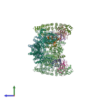 PDB entry 8wqh coloured by chain, side view.