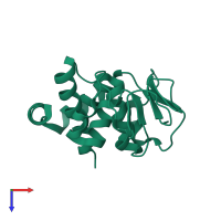 PDB entry 8wqn coloured by chain, top view.