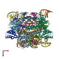 PDB entry 8wt8 coloured by chain, top view.