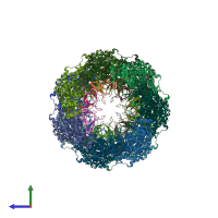 PDB entry 8wuc coloured by chain, side view.
