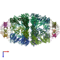 PDB entry 8wuc coloured by chain, top view.