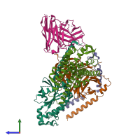 PDB entry 8wwh coloured by chain, side view.