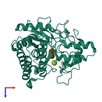 PDB entry 8x05 coloured by chain, top view.