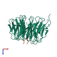 PDB entry 8x3s coloured by chain, top view.