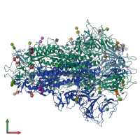 PDB entry 8x4h coloured by chain, front view.