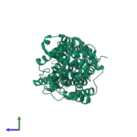 PDB entry 8xb3 coloured by chain, side view.