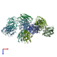 PDB entry 8xga coloured by chain, top view.