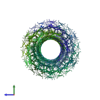 PDB entry 8xkn coloured by chain, side view.