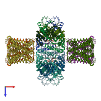 PDB entry 8xmh coloured by chain, top view.