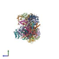 PDB entry 8xnw coloured by chain, side view.