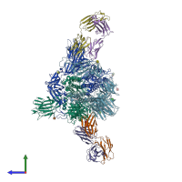 PDB entry 8xsl coloured by chain, side view.