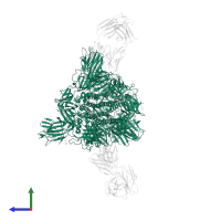 Spike glycoprotein in PDB entry 8xsl, assembly 1, side view.