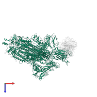 Spike glycoprotein in PDB entry 8xsl, assembly 1, top view.