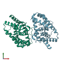 PDB entry 8xu5 coloured by chain, front view.