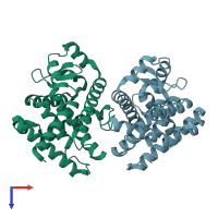 PDB entry 8xu5 coloured by chain, top view.