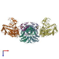 PDB entry 8xud coloured by chain, top view.