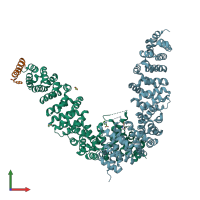 PDB entry 8y0p coloured by chain, front view.