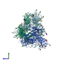 PDB entry 8y1c coloured by chain, side view.