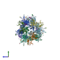 PDB entry 8y1e coloured by chain, side view.