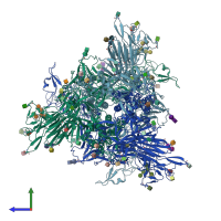 PDB entry 8y1f coloured by chain, side view.