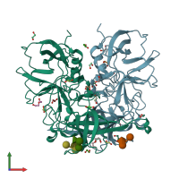 PDB entry 8y6c coloured by chain, front view.