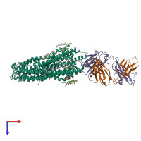 PDB entry 8y6i coloured by chain, top view.