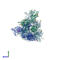 PDB entry 8y8g coloured by chain, side view.