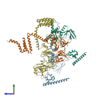 PDB entry 8yb5 coloured by chain, side view.