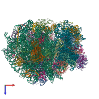 PDB entry 8yoo coloured by chain, top view.