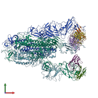 PDB entry 8yro coloured by chain, front view.