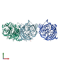 PDB entry 8z76 coloured by chain, front view.