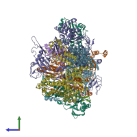 PDB entry 8z9h coloured by chain, side view.