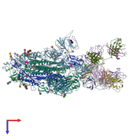 PDB entry 8zbz coloured by chain, top view.