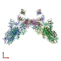 PDB entry 8zc2 coloured by chain, front view.