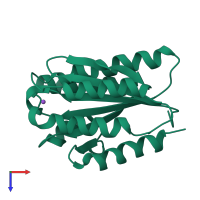 PDB entry 8zmn coloured by chain, top view.